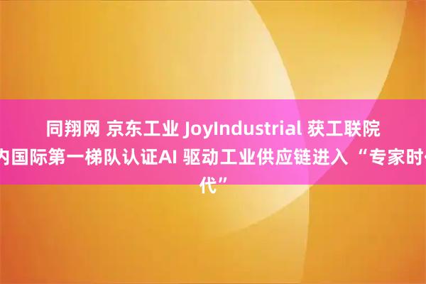 同翔网 京东工业 JoyIndustrial 获工联院国内国际第一梯队认证AI 驱动工业供应链进入 “专家时代”